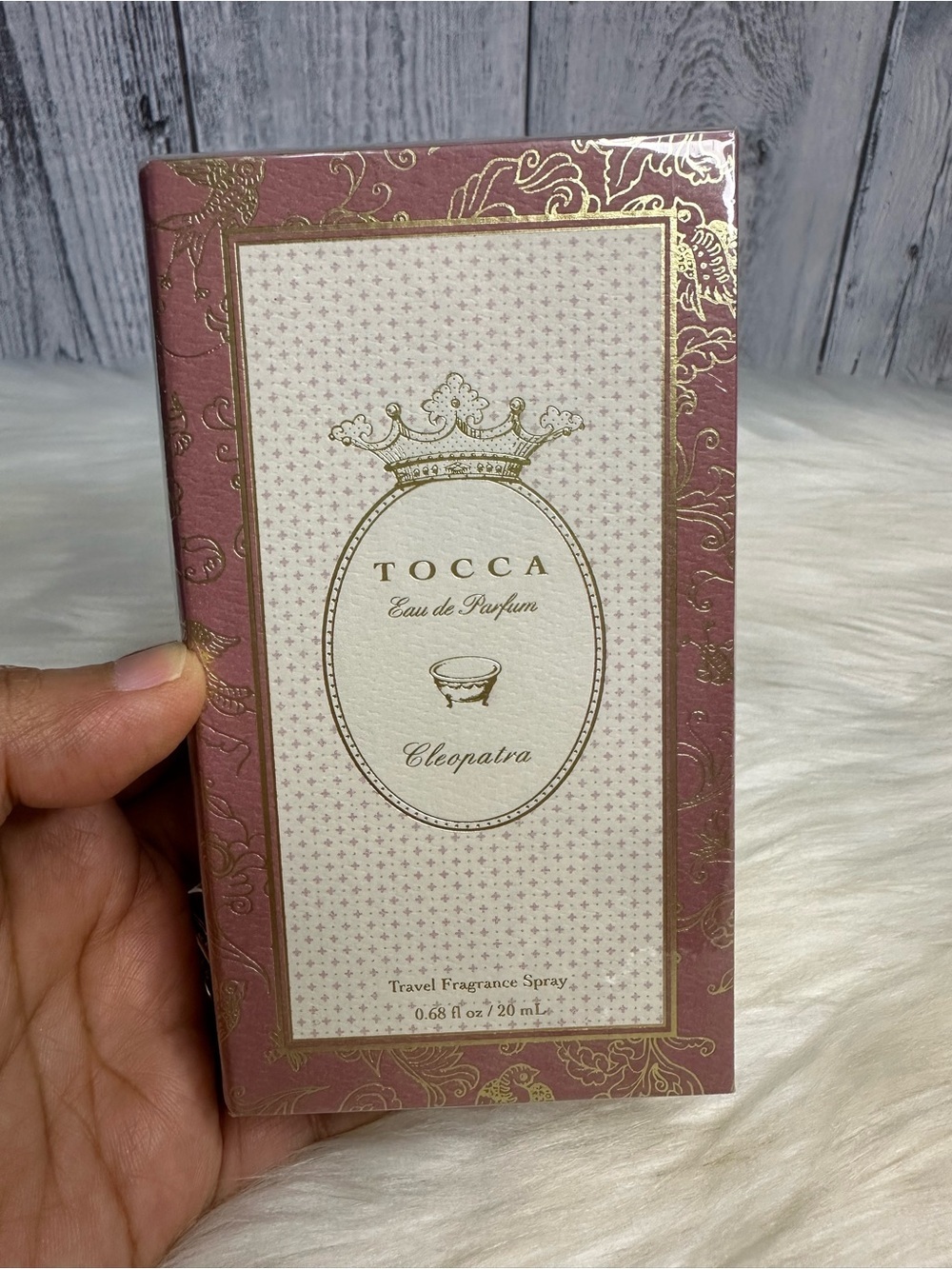 Tocca Cleopatra Travel Spray in Rose Gold and Cream Box